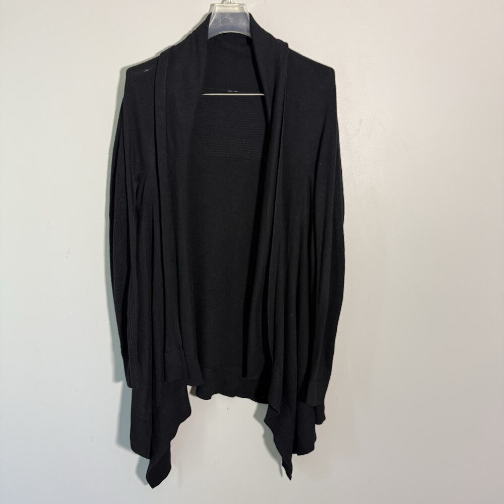 Lululemon Black Wrap Sweater Size Small Cardigan Ribbed Asymmetric Hem